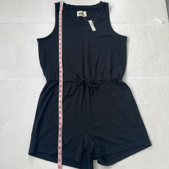 MWL Madewell Breeze Drawstring Romper Black Sleeveless Size Small - Picture 14 of 14